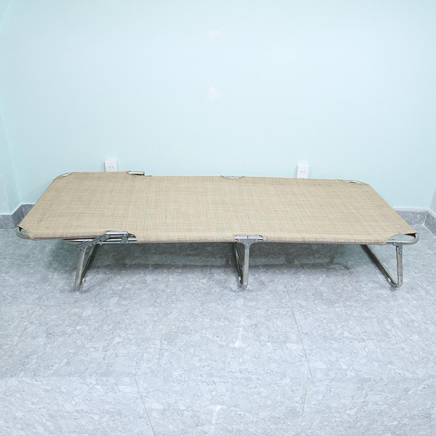 Giường xếp Inox VIP lưới thổ cẩm nằm mát lưng