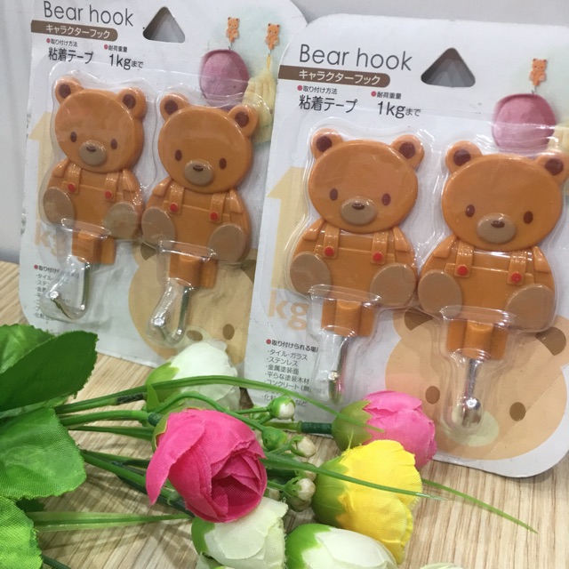 Bộ 2 móc dán cao cấp hình gấu - Hàng Nội Địa Nhật
