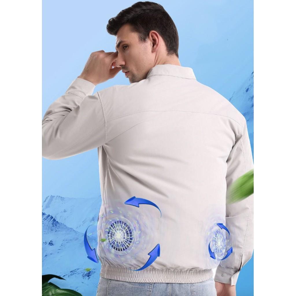 Áo khoác tích hợp quạt đôi điều hòa chống nóng hiệu quả COOLING COAT A11 Tặng sạc dự phòng 10.000mah