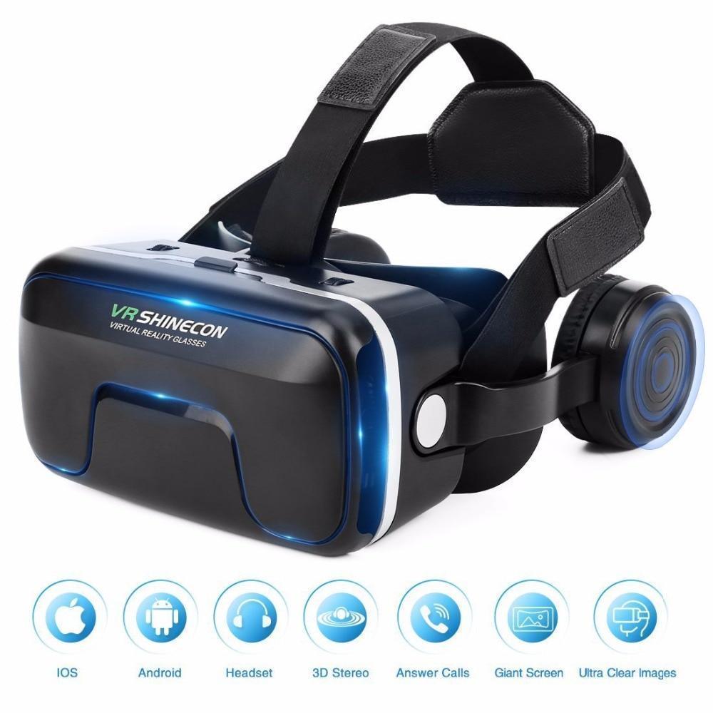 Kính thực tế ảo xem film 3D Shinecon 6.0 G04EA Dùng Cho Điện Thoại Từ 4.8 - 7.3 Inches - NEW Shinecon Headset Upgrade Version Virtual Reality Glasses - Hàng Chính Hãng