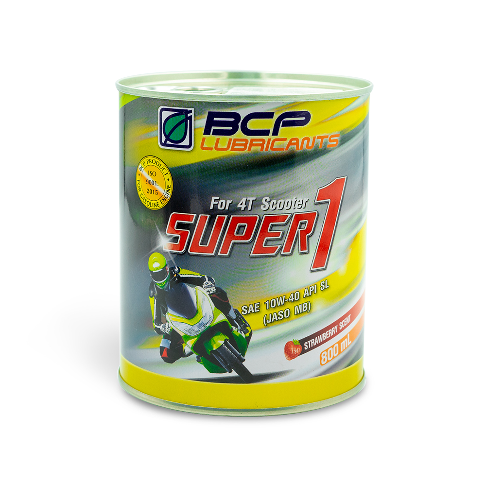 Nhớt xe tay ga BCP Super1 10W40, Lon 800mL - Tặng Nhớt hộp số BCP 80W90, GL5 120mL - Hàng nhập khẩu Thái Lan 100%