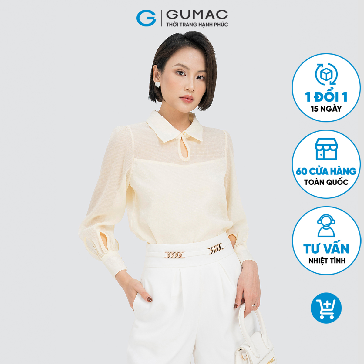 Áo kiểu khoét tay GUMAC AD04064