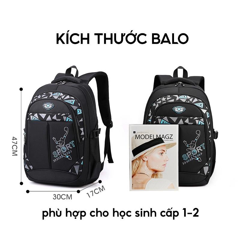 Balo học sinh nam đi học cặp sách cho bé trai học cấp 1 2 vải nylon chống nước nhiều ngăn đựng vừa laptop đẹp 9539