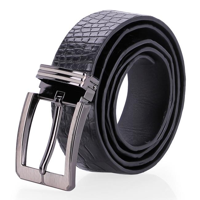 HC4715-16-17-18 - Thắt lưng nam da cá sấu Huy Hoàng gai đuôi 4P đầu kim màu đen, nâu đất, nâu đỏ, vàng bò