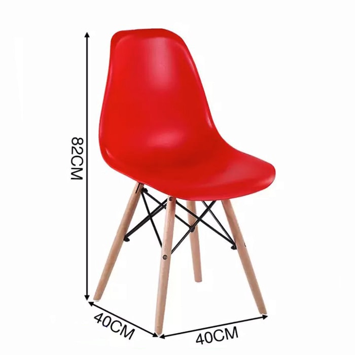 Ghế nhựa Eames chân gỗ đan cao cấp