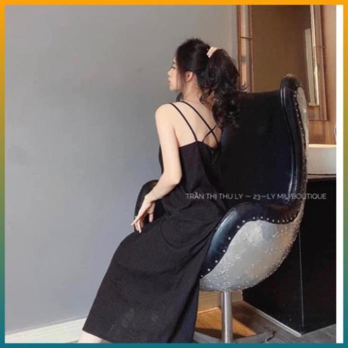 Váy Hai Dây Đan Lưng Chất Vải Đũi Mềm Mịn Siêu Mát. ! *