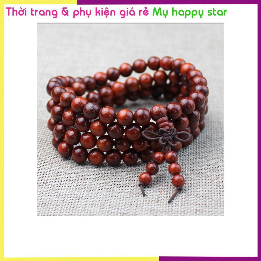 Vòng tay gỗ đàn hương đỏ 108 hạt nhiều kích thước VG9