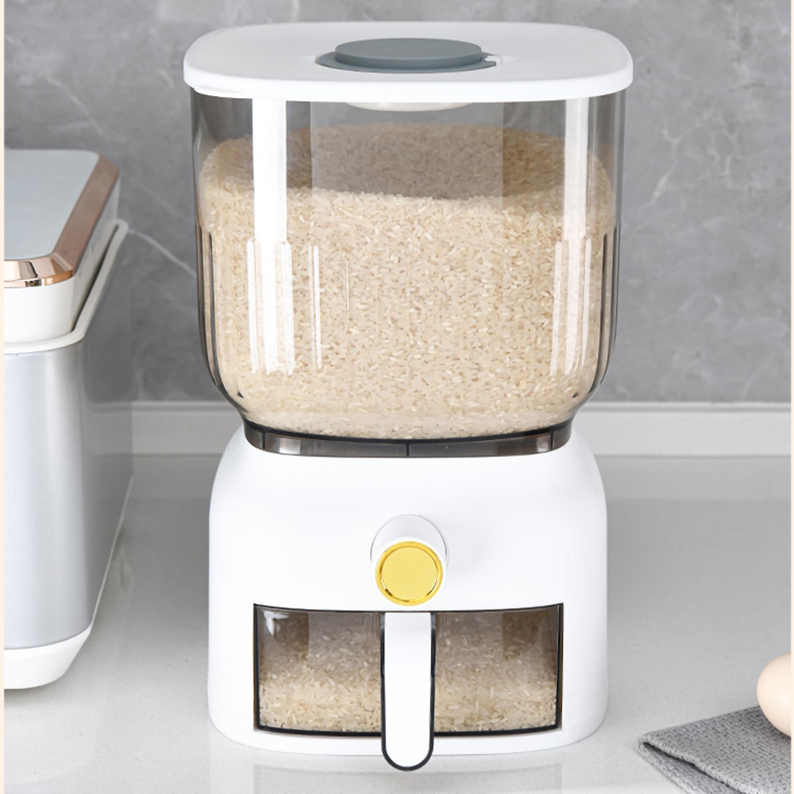 Rice Dispenser Dustproof Kitchen Storage Organizer Sealed for Beans Cereal