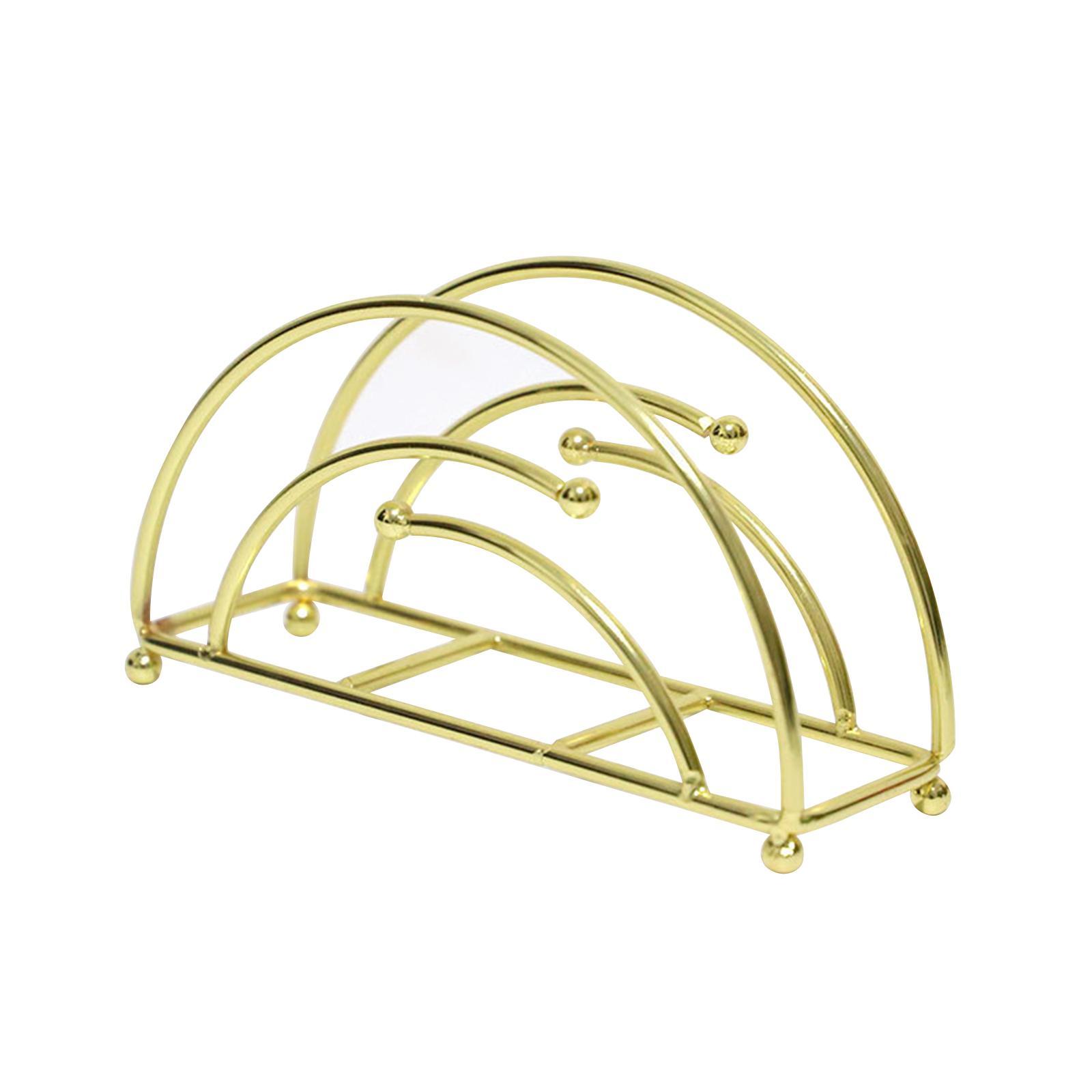 Metal Freestanding Tissue Dispenser Organizer Golden