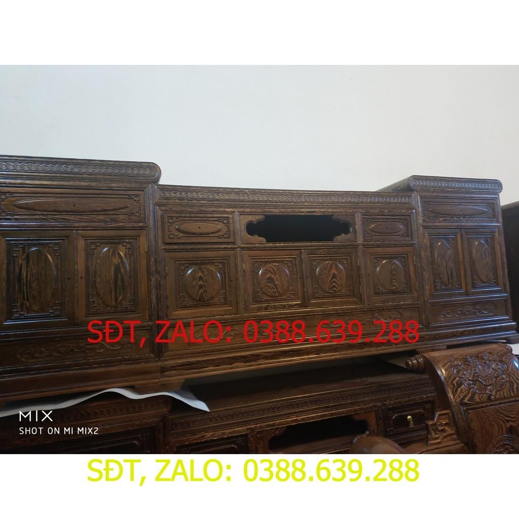 Kệ tivi kệ mõ lõm giữa gỗ mun đuôi công