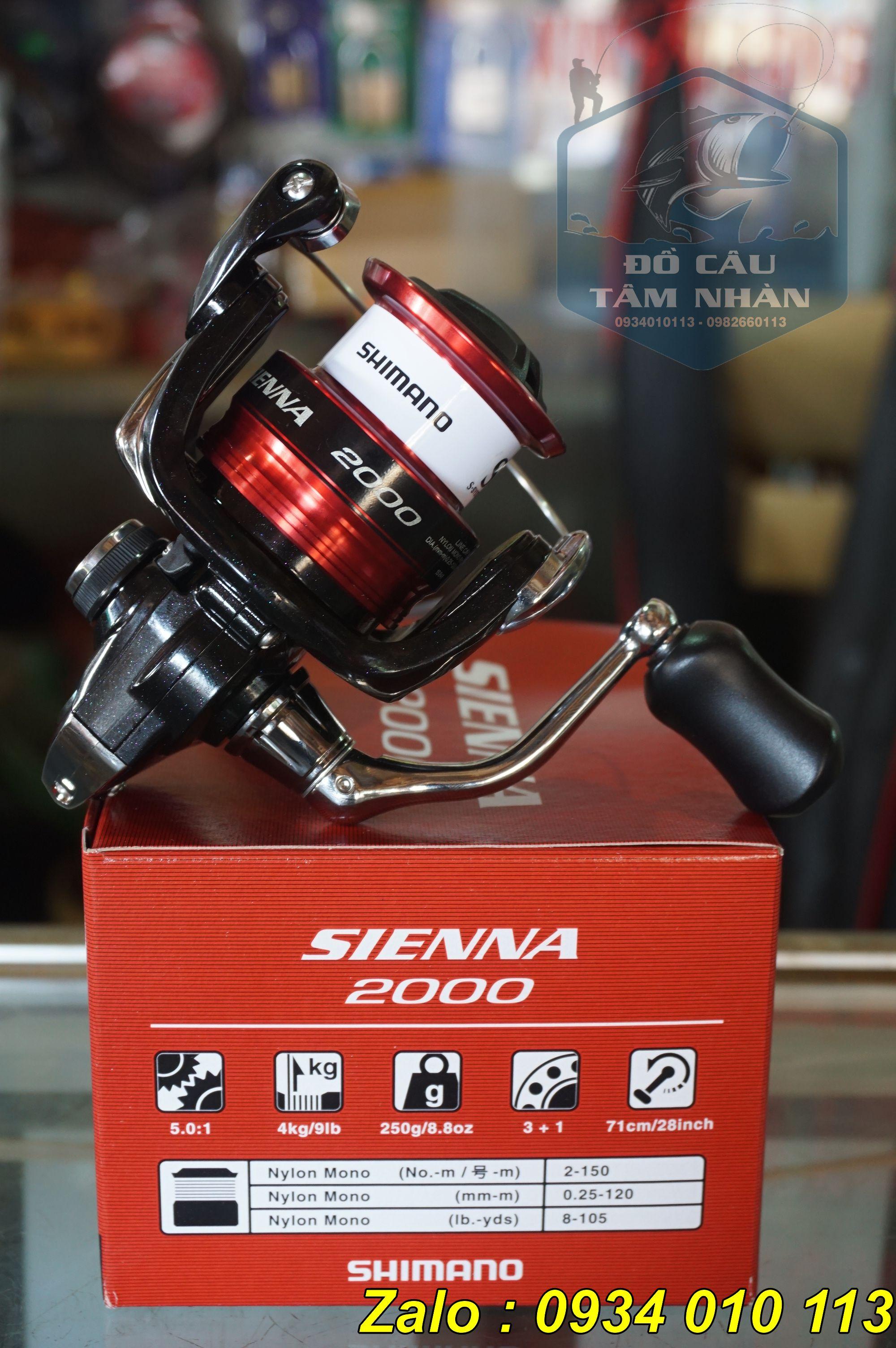 Máy câu Shimano Sienna FG có các size từ 1000 đến 4000