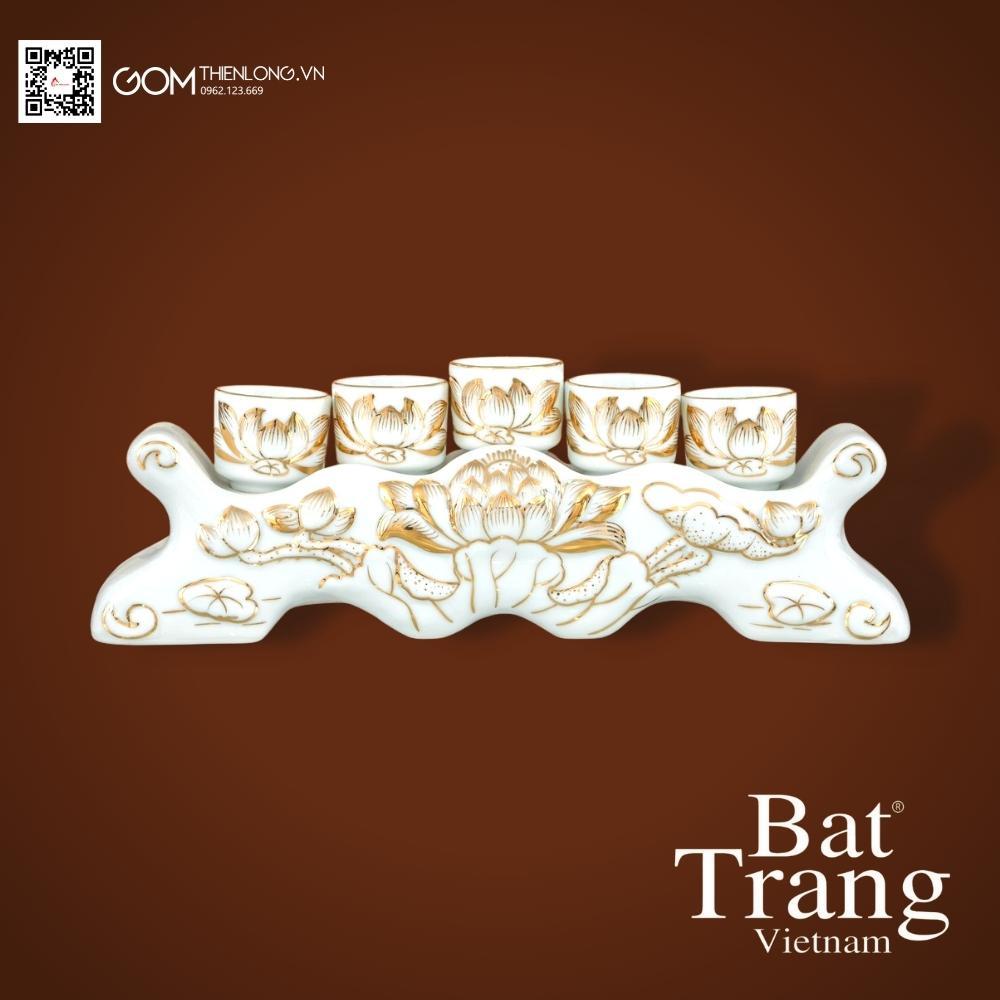 Bộ Đồ Thờ Bát Tràng Vẽ Vàng 24K Cao Cấp - Bát Hương Vẽ Vàng - Đồ Thờ Bát Tràng - Gốm Thiên Long