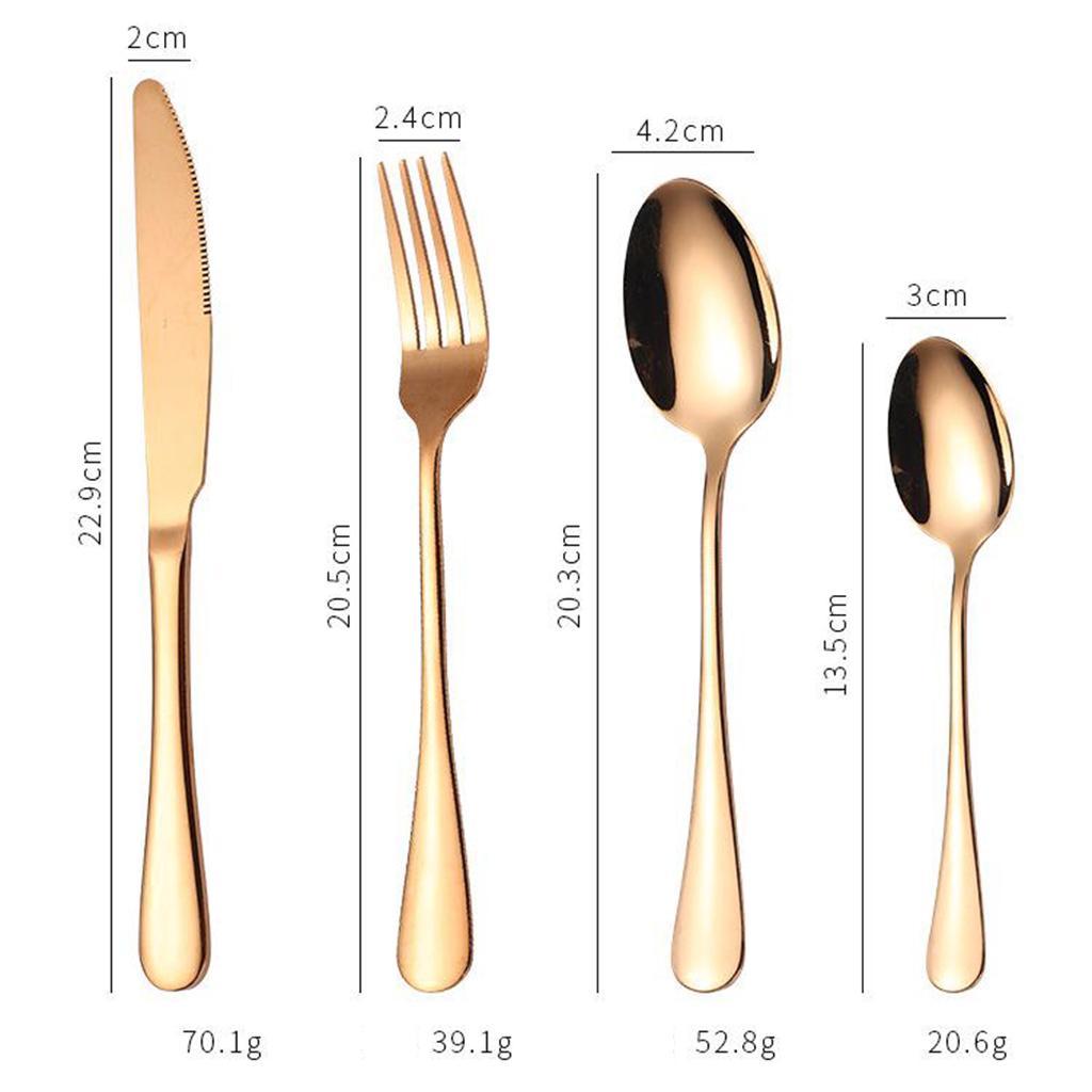 Stainless Steel Cutlery Set Spoon Fork Knife 4 piece Set Silver