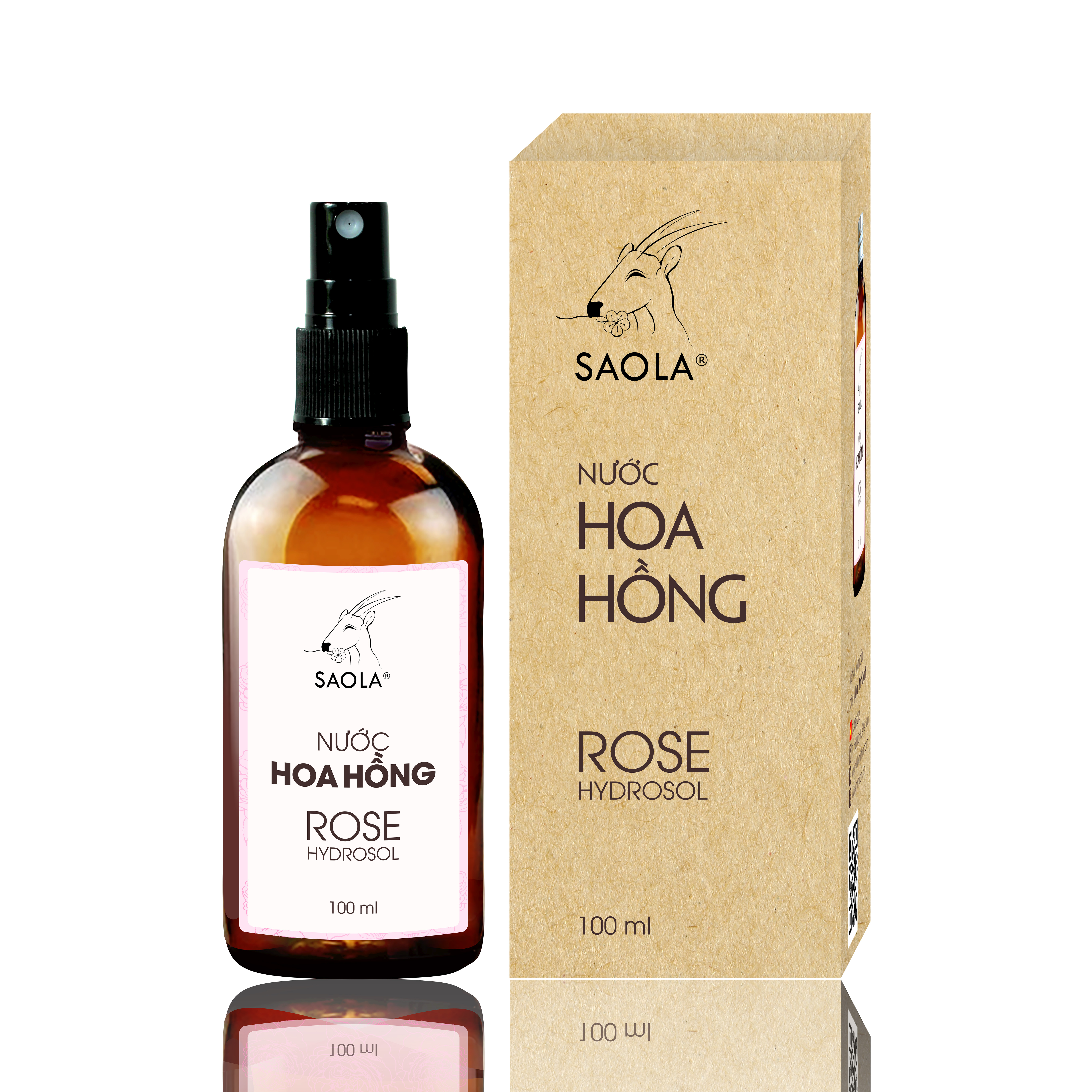 Nước hoa hồng thương hiệu Sao la (100ml): Dưỡng ẩm, làm se  khít lỗ chân lông, làm mịn và ngăn ngừa lão hóa da