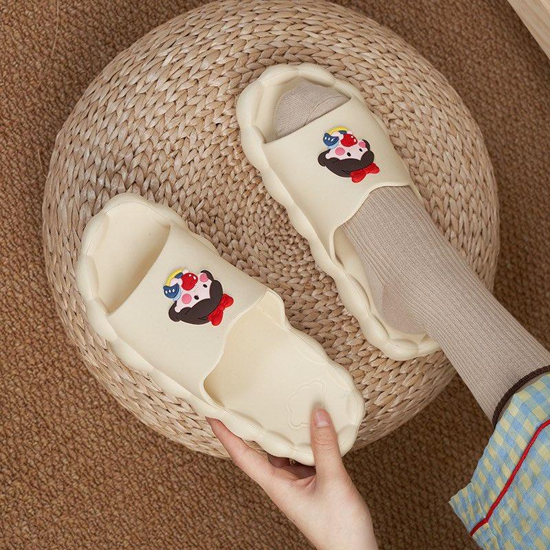 Dép Quai Ngang Đế Vằn Sâu Hình Gấu, Bò Sữa Cực Xinh