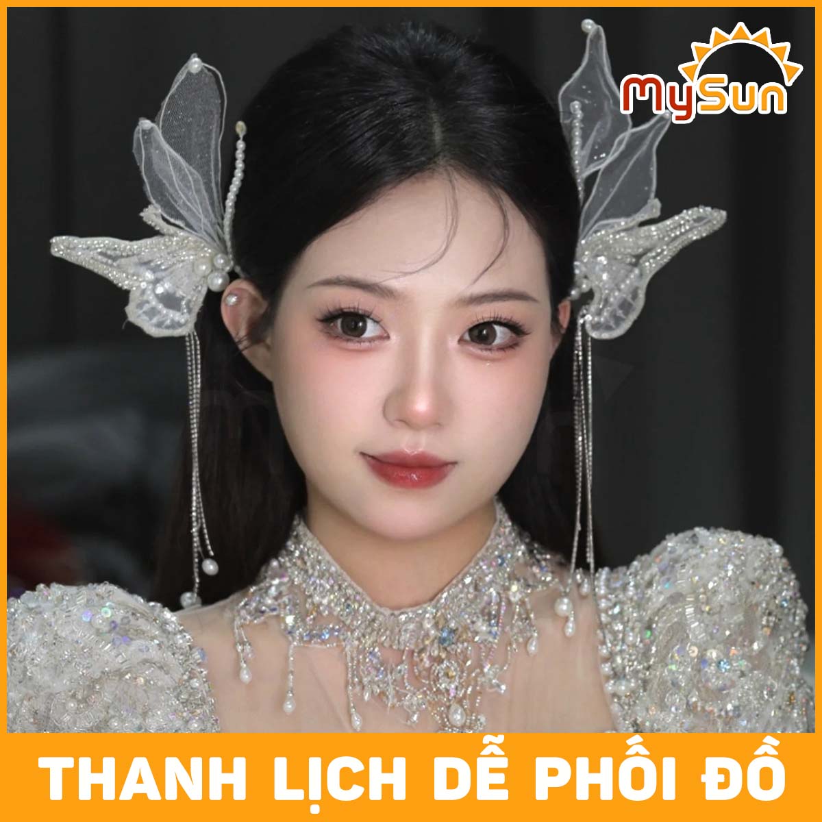 Kẹp tóc cho bé gái cài cột tóc công chúa dễ thương MySun AngelWing