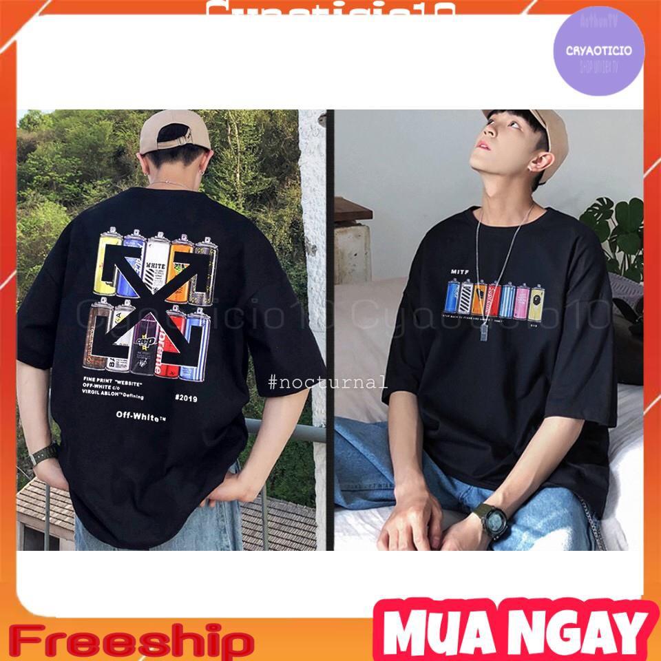 Áo tay lửng Off White Offwhite bình xịt unisex