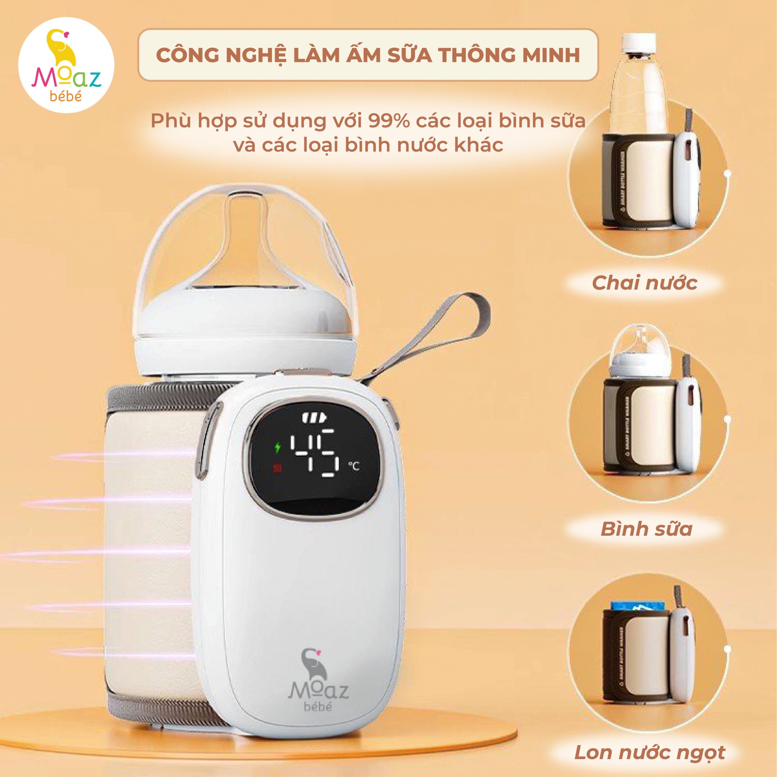 Túi ủ Bình Sữa Tích điện Di động Moaz BéBé- MB081