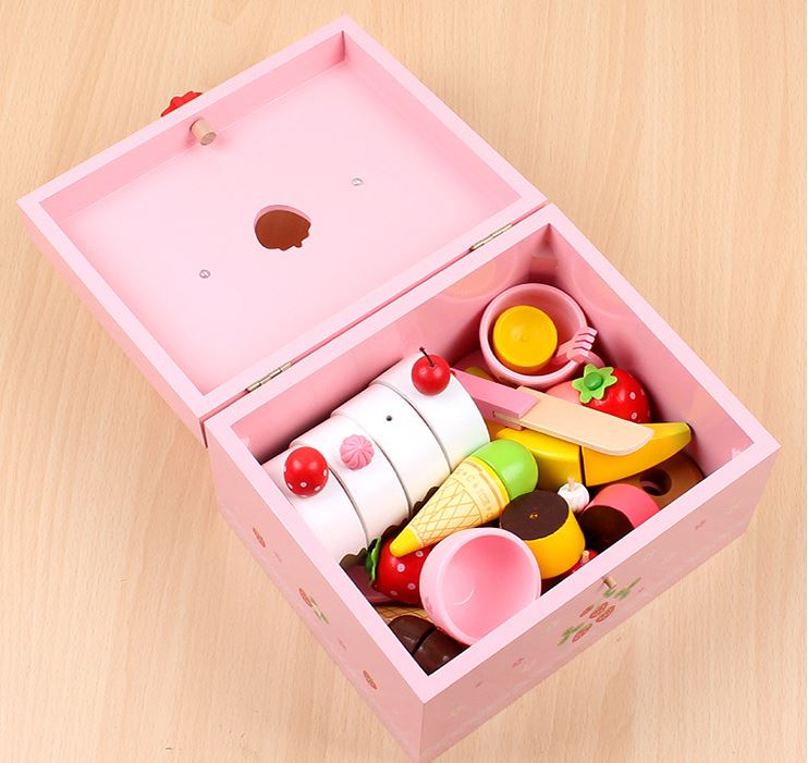 Set đồ chơi bánh ngọt, trái cây bằng gỗ cho bé gái