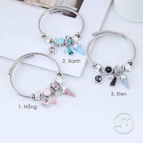 Vòng lắc tay nữ bạc cao cấp, vòng tay bông tuyết pha lê cao cấp kiểu dáng siêu đẹp