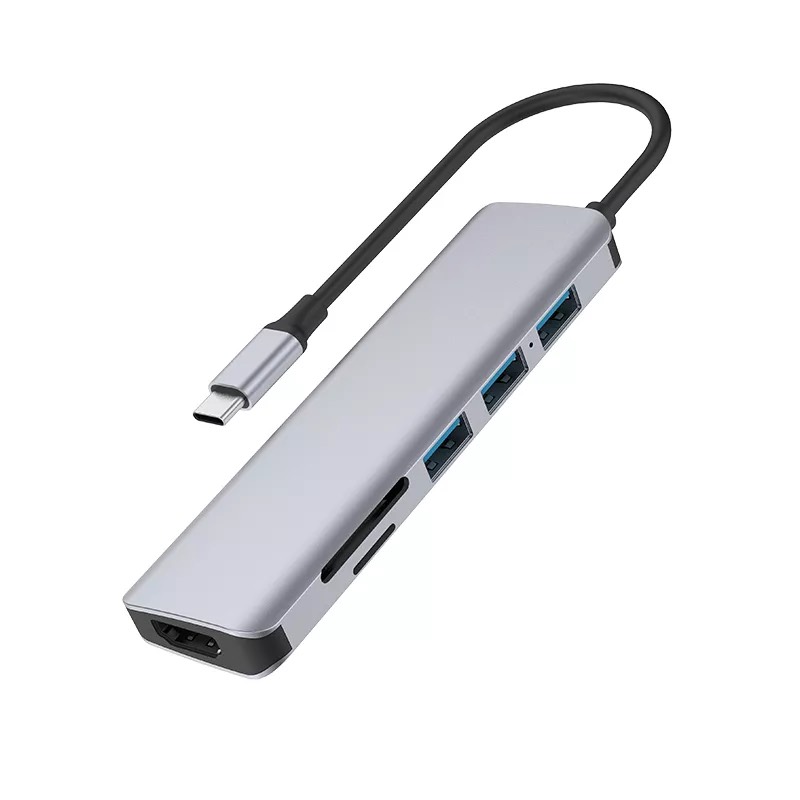 Hub Wiwu Alpha 7 in 1 USB - C Hub A731HC Đầu ra HDMI 4K, Hỗ trợ sạc PD, kết nối với điện thoại thông minh, máy tính bảng và ổ cứng của bạn để truyền dữ liệu dễ dàng - Hàng chính hãng