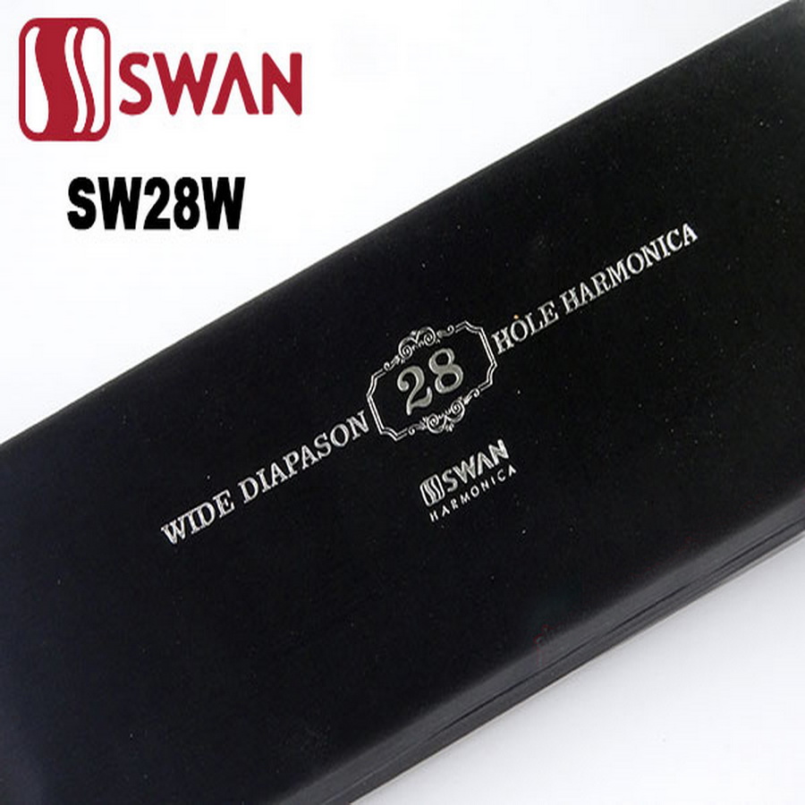 Kèn harmonica tremolo 28 lỗ Swan Wide Diapason SW28W Key C Đen Bóng