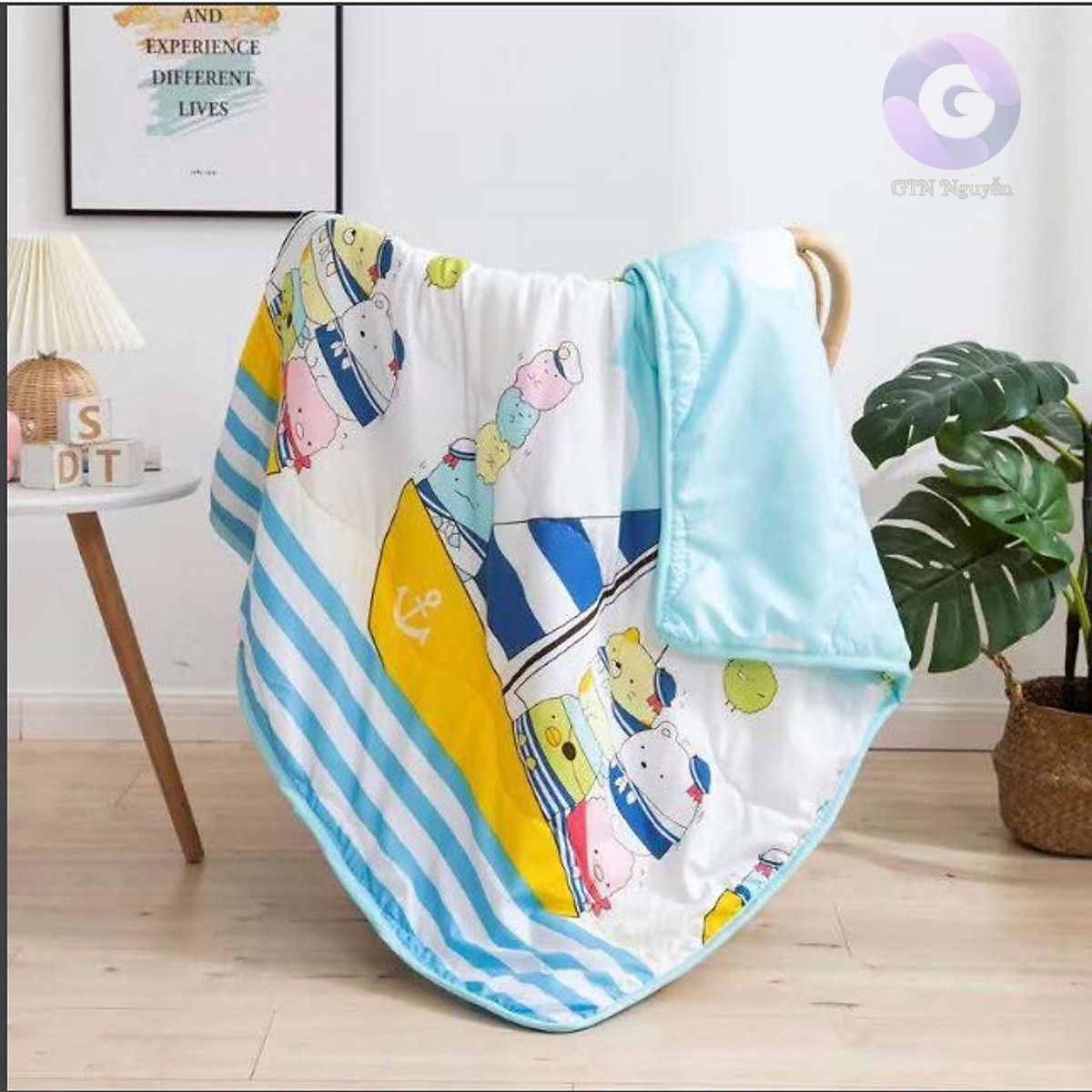 Chăn Cotton Đũi Trẻ Em 1M1x1M35 Mền Tàu Thủy Luôn Được Các Bé Yêu Thích - Tặng 10 chiếc chun