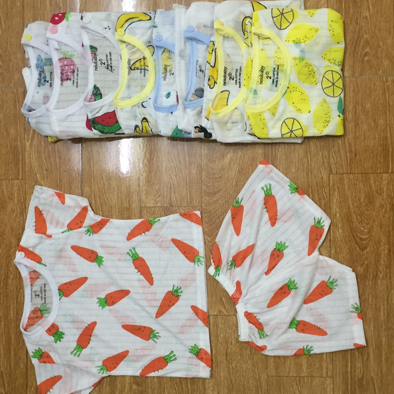 Combo 5 bộ Cotton Giấy đủ size cho bé từ 5-18kg có họa tiếtsiêu yêu cho cả bé trai và gái