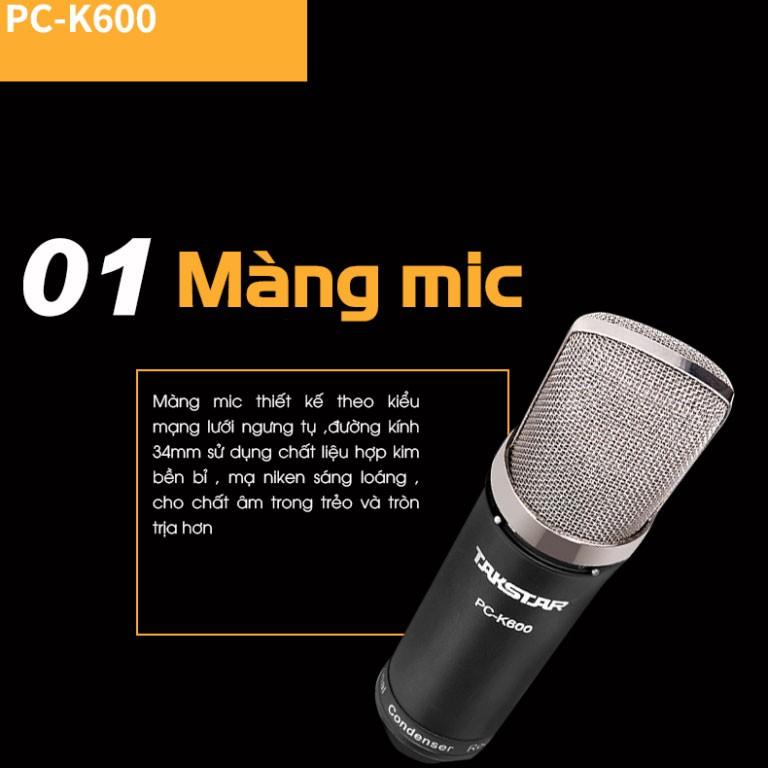 Micro thu âm cao cấp TAKSTAR PC K-600, tặng kèm dây XLR 3m, hàng chính hãng