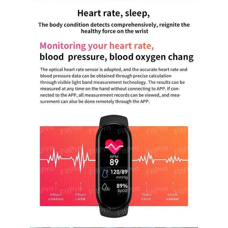 M7 Watch Smart Watch Women SMART SMART M7 Nhịp tim SmartWatch Thể dục theo dõi huyết áp thể thao Vòng đeo tay thông minh cho ban nhạc 7