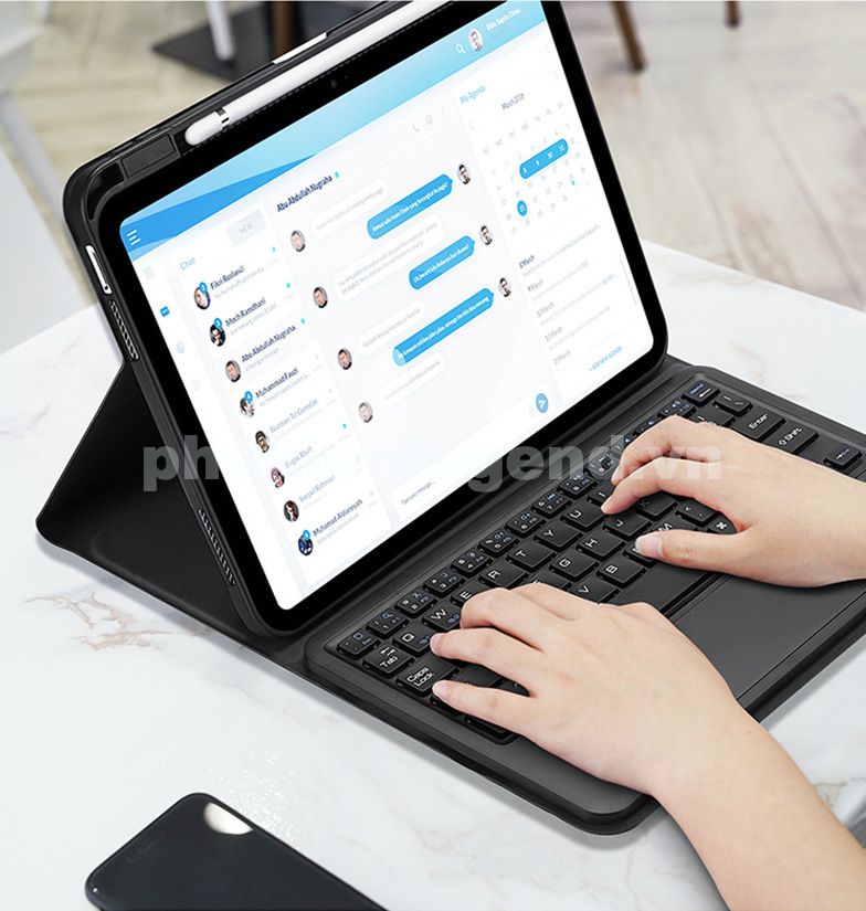 Bao da iPad 10.2 inch kèm bàn phím bluetooth có bàn di chuột Magic Keyboard TouchPad chính hãng Ducis