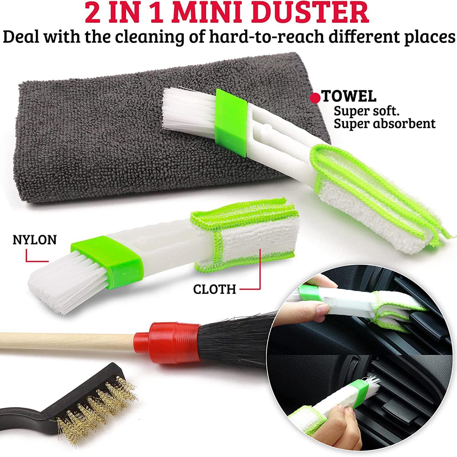 12 Pieces detailing Brush Set Microfiber Towel for Cleaning Wheels