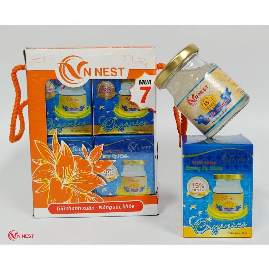 Yến Chưng Sẵn Đường Phèn Hương Tự Nhiên 15% (Lốc 7+ 1 lọ x 70ml) - Vnnest