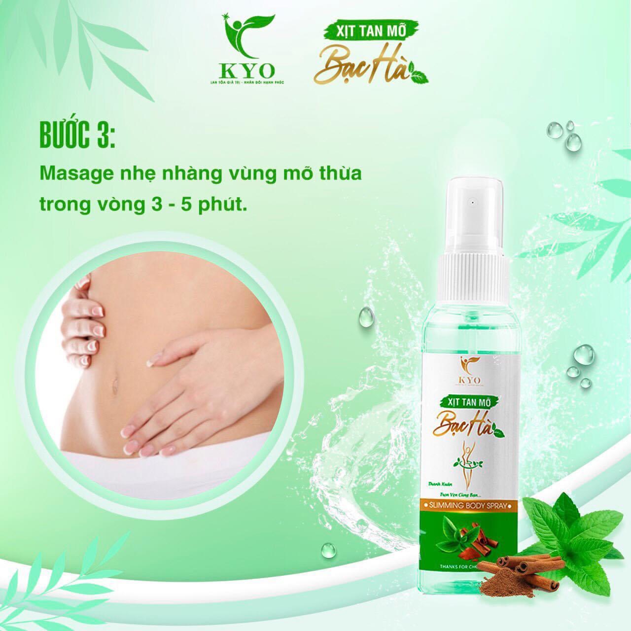 Xịt Tan Mỡ Bạc Hà 100ml giúp đào thải mỡ lấy lại vóc Dáng Chuẩn