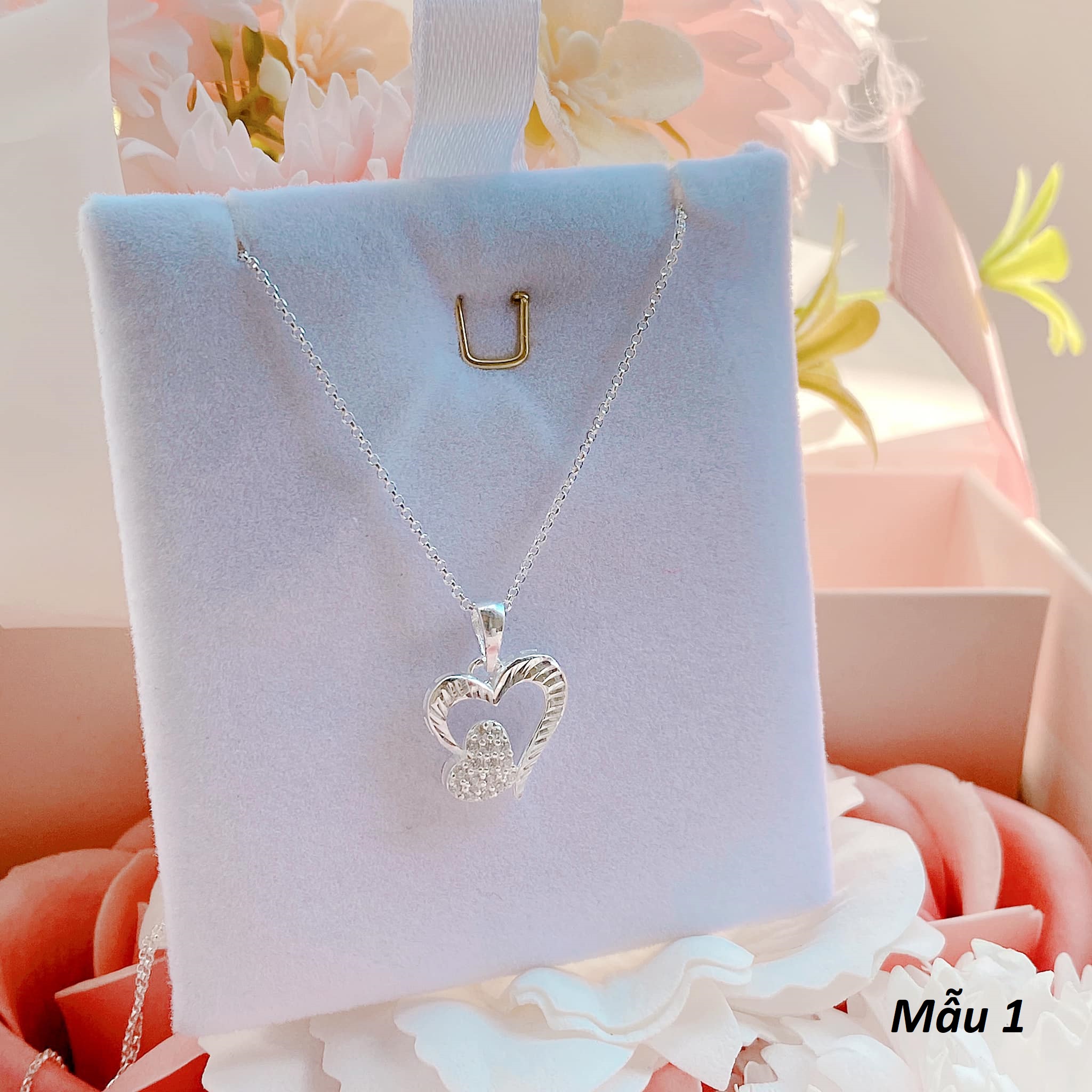 Dây chuyền nữ mặt trái tim chất liệu bạc s925 MS011