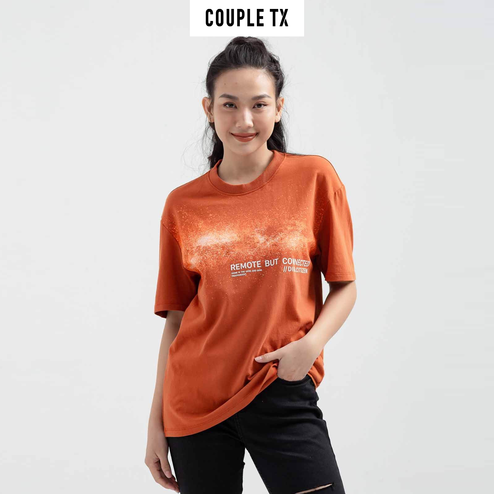 COUPLE TX - Áo Thun Nữ Relax Fit In Tram Galaxy Night WTS 2186