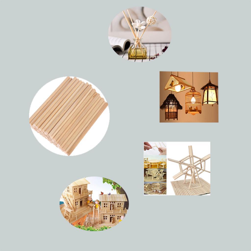 50Pcs Wooden Pieces Wood Sticks Dowels Rod Round Shaped – Unfinished Wood is Easy to Paint, Stain, Embellish – Perfect for Art Craft Project, Natural