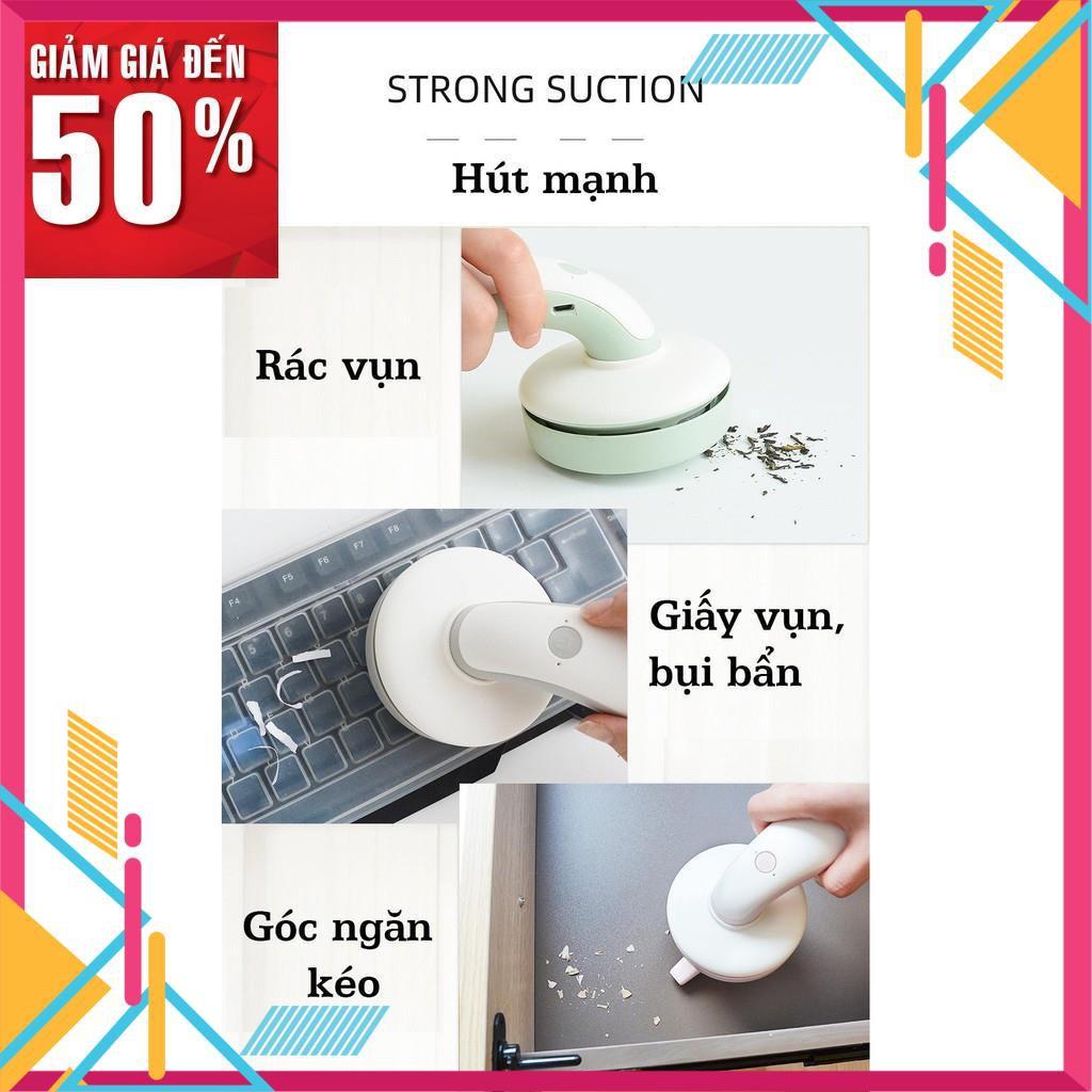 Máy hút bụi cầm tay mini sạc pin không dây để vệ sinh cho bàn làm việc phím laptop máy tính pc