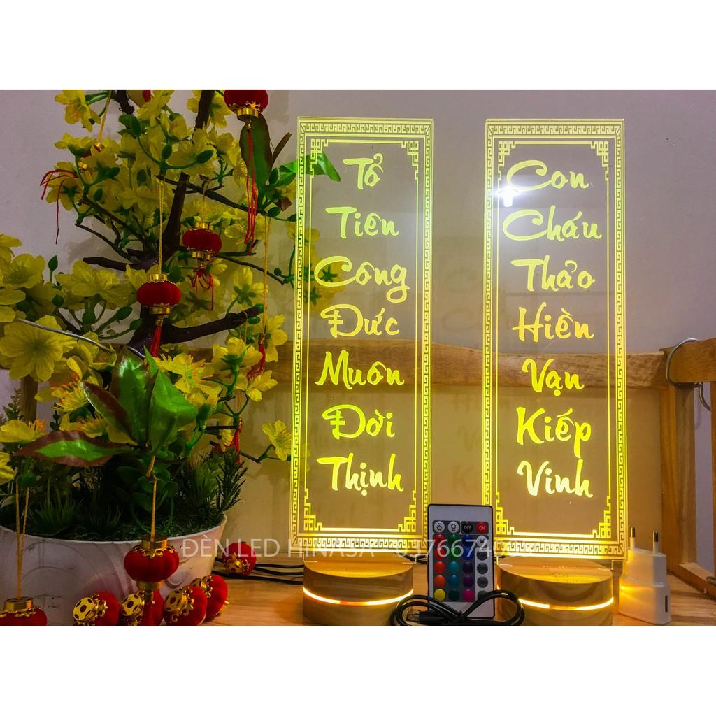 Đèn thờ Tổ Tiên Công Đức Muôn Đời Thịnh - Con Cháu Thảo Hiền Vạn Kiếp Vinh cao 40cm