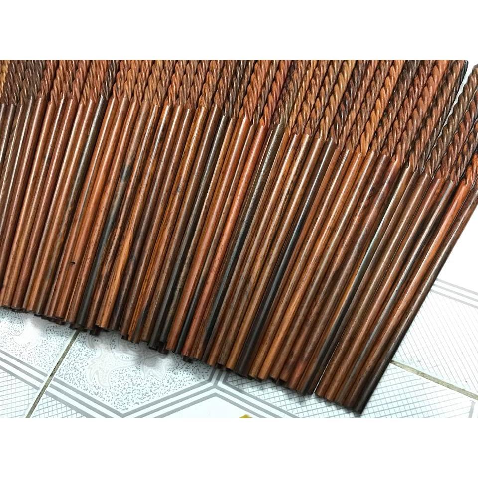 Bộ Đũa trắc đỏ đầu xoắn tứ quý kèm hộp đựng chữ Thọ cao cấp