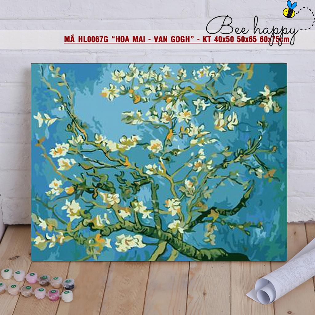 Tranh tô màu theo số sơn dầu số hóa BEE HAPPY Hoa mai Van Gogh HL0067G