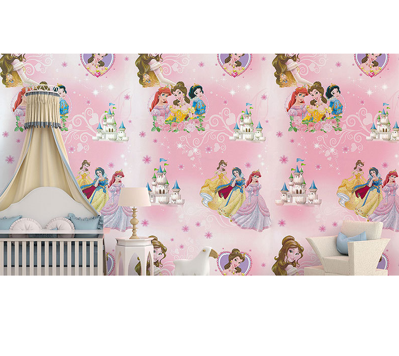 Combo 10 mét giấy dán tường, decal dán tường trang trí nhà cửa CÔNG CHÚA HỒNG khổ 45cm