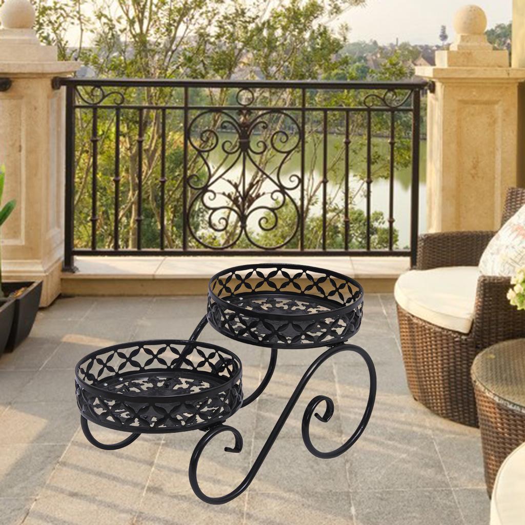 Decorative Iron Plant Stand Durable Flower Pot Stand for Patio Office Garden
