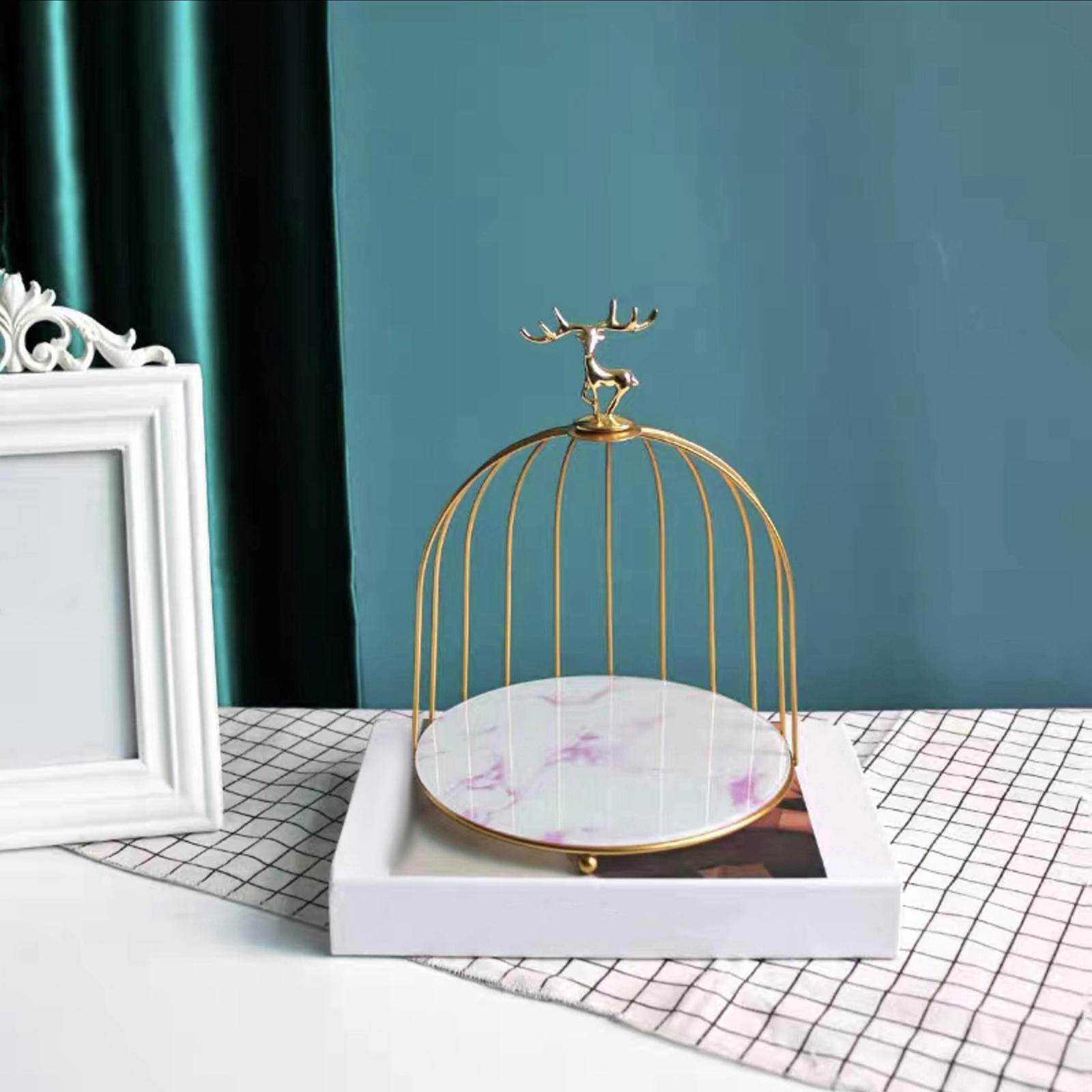 Bird Cage Rack Cosmetic Holder Perfume Iron for Dresser Vanity deer