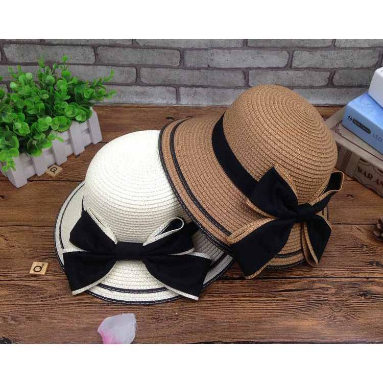 Mũ cói nơ đẹp bé