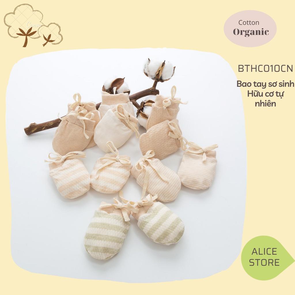 Bao tay sơ sinh COTTON HỮU CƠ TỰ NHIÊN không chất tẩy nhuộm , Găng Tay BaoBao Chống Xước Mặt Trẻ Em