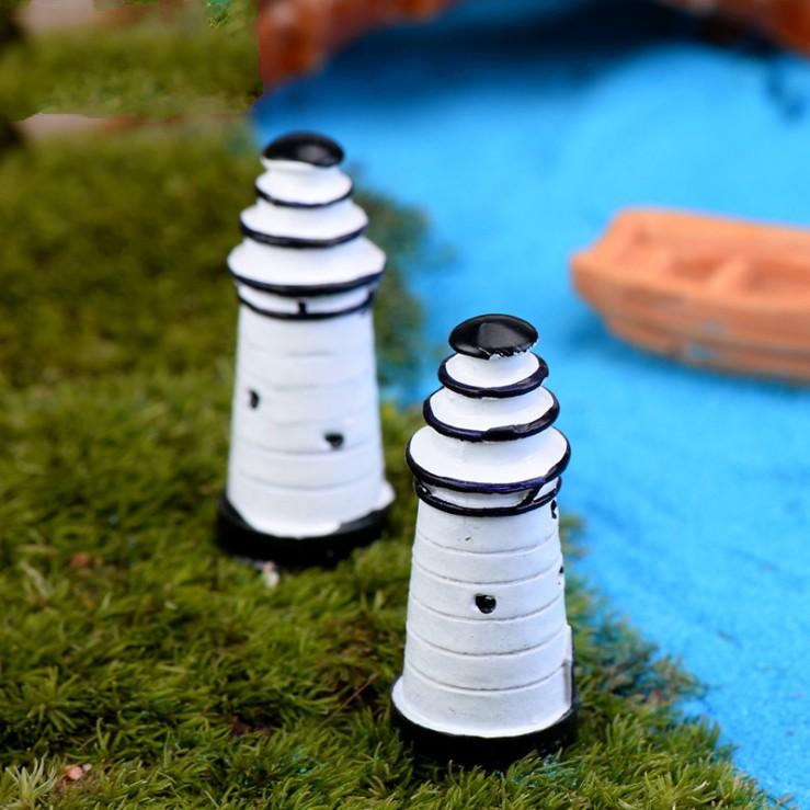 Mô hình hải đăng nhỏ dùng trang trí tiểu cảnh, terrarium, móc chìa khóa, DIY