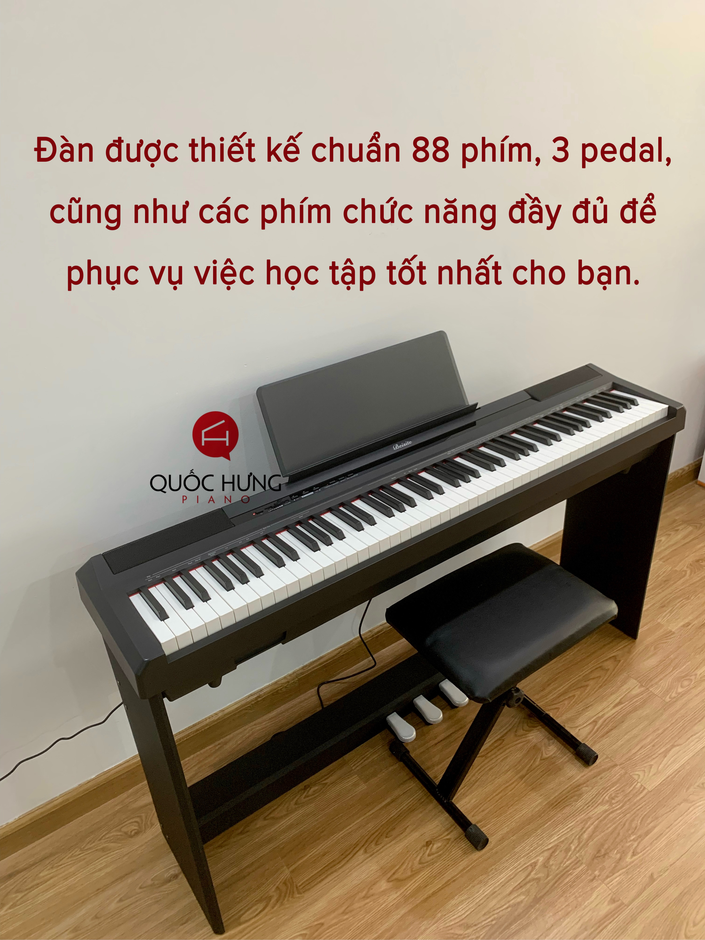 Đàn Piano điện Beisite mới 100% tặng kèm full combo hàng chuẩn công ty chuyên dùng cho luyện tập và biểu diễn.