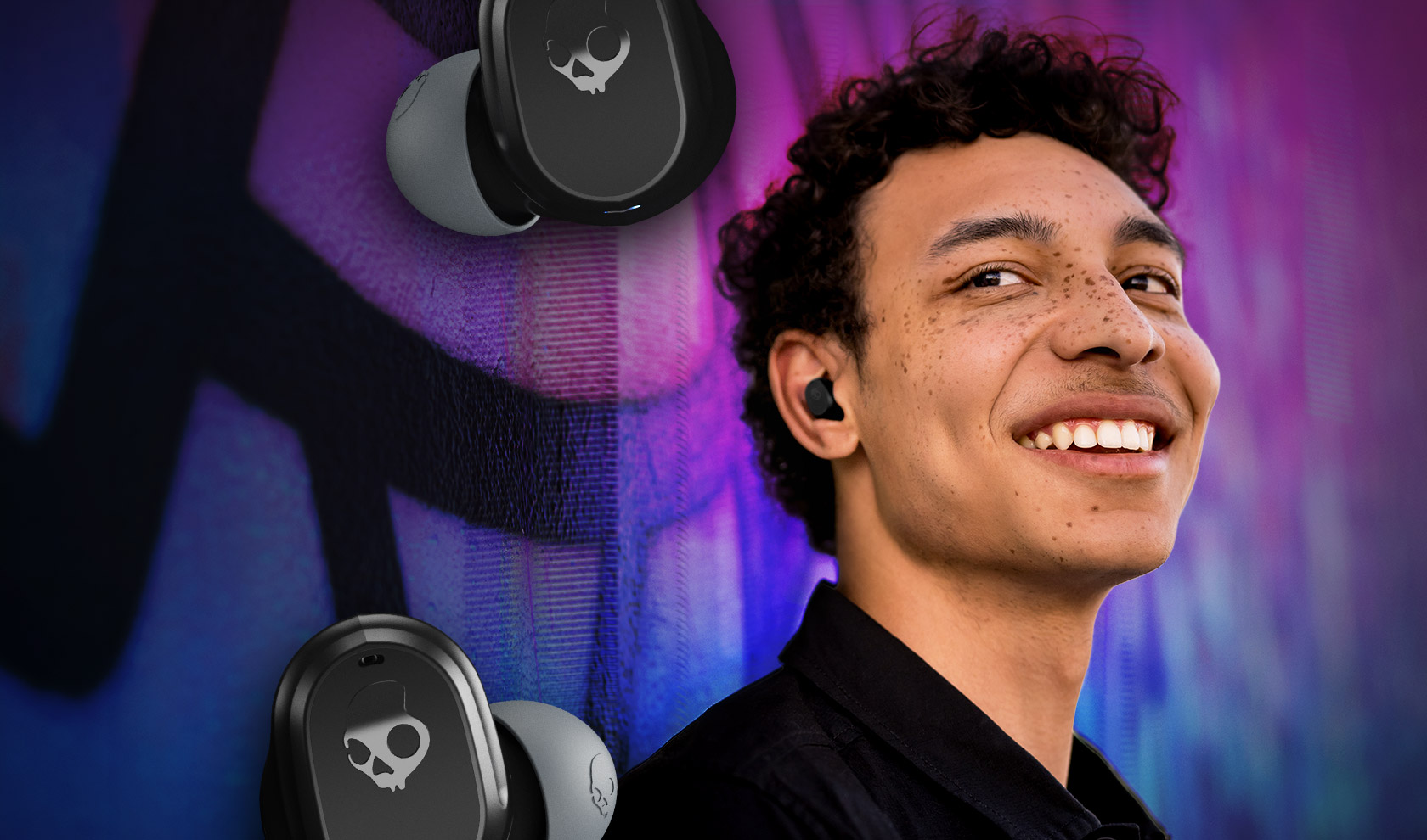 Tai nghe không dây Skullcandy True Wireless MOD - Màu Đen - Kết nối bluetooth - Chống nước - Nghe gọi - Xuyên Âm - Hàng chính hãng