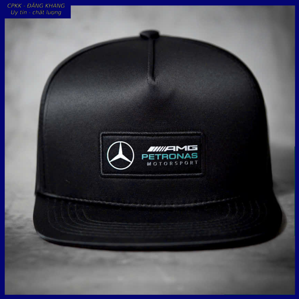 [ Miễn ship / giảm giá ] MŨ NÓN LƯỠI TRAI NAM NỮ SNAPBACK VÀNH PHẲNG MERCEDES CÁ TÍNH - màu đen